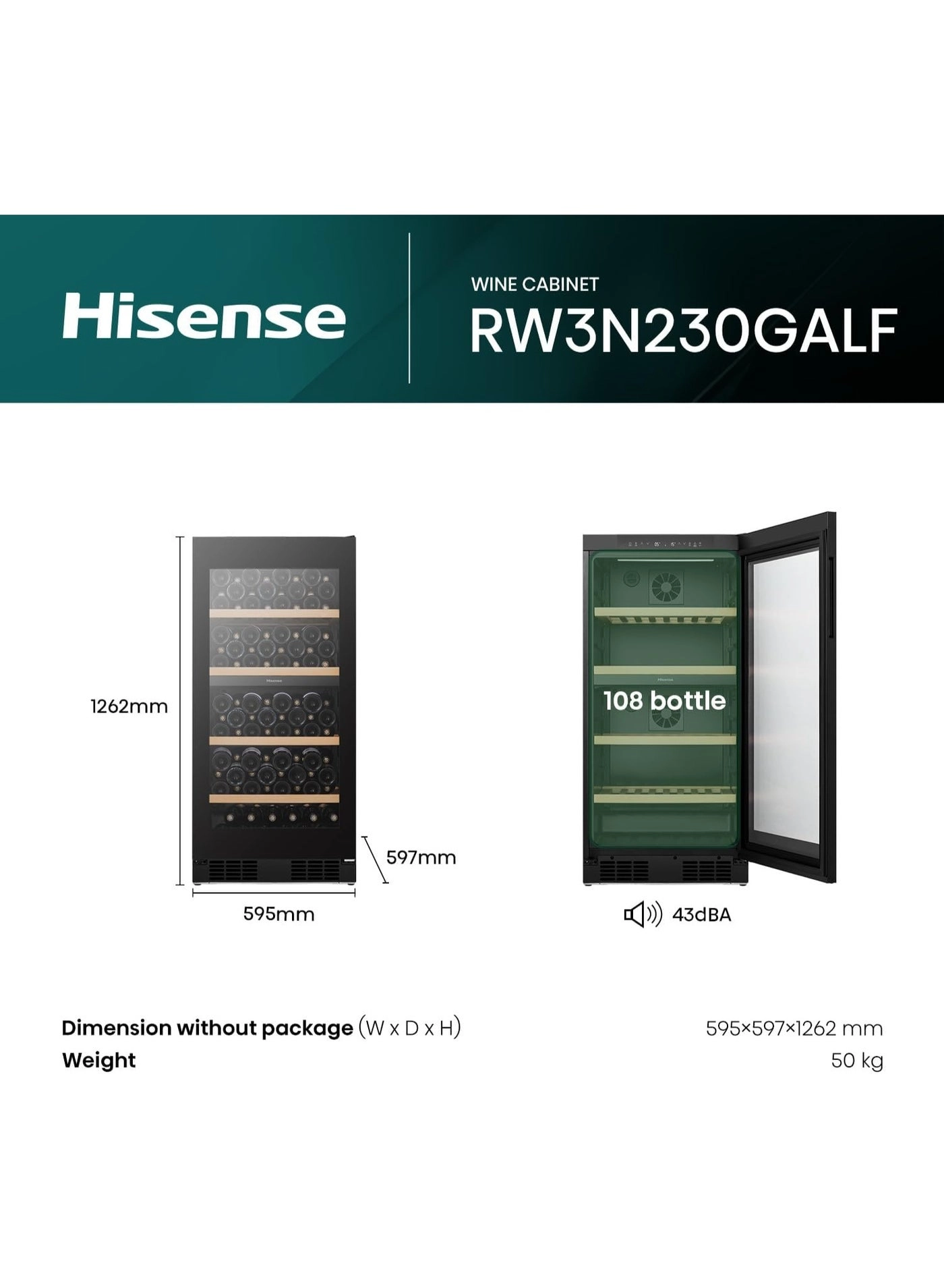 RW3N230GELF - Single Zone 108 Bottles