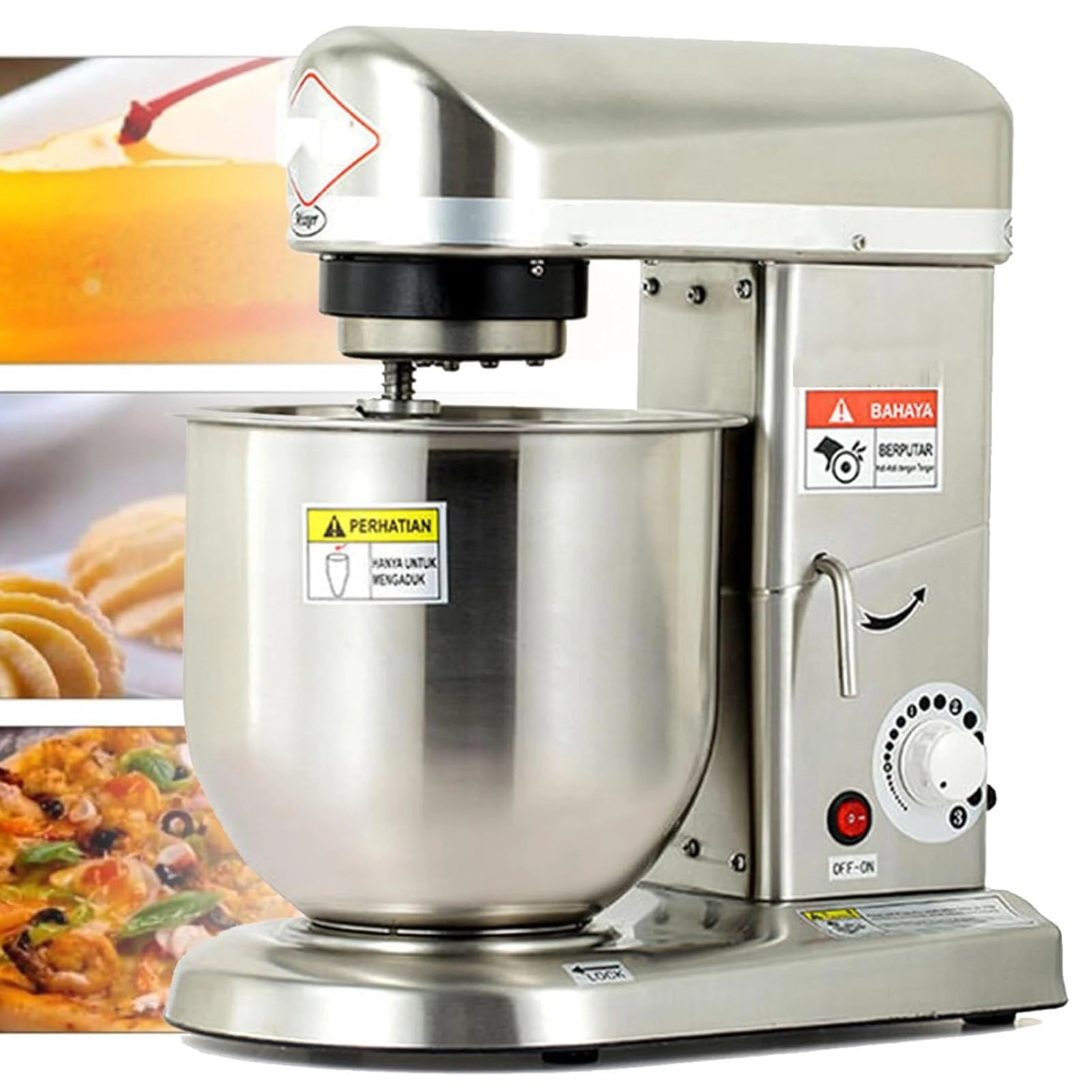 NzEupno Professional Stand Mixer - 7L 350W/500W/500W