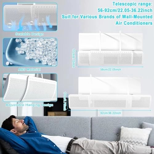 Air Conditioner Deflector - White Universal Adjustable Vent