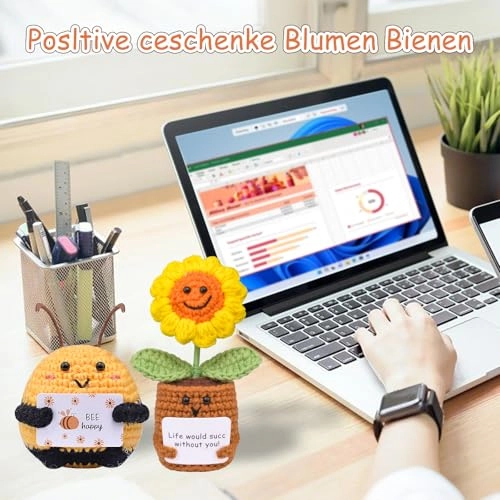 Pocket Hug Bee 8.5 cm + Sunflowers Lucky Charm 15 cm