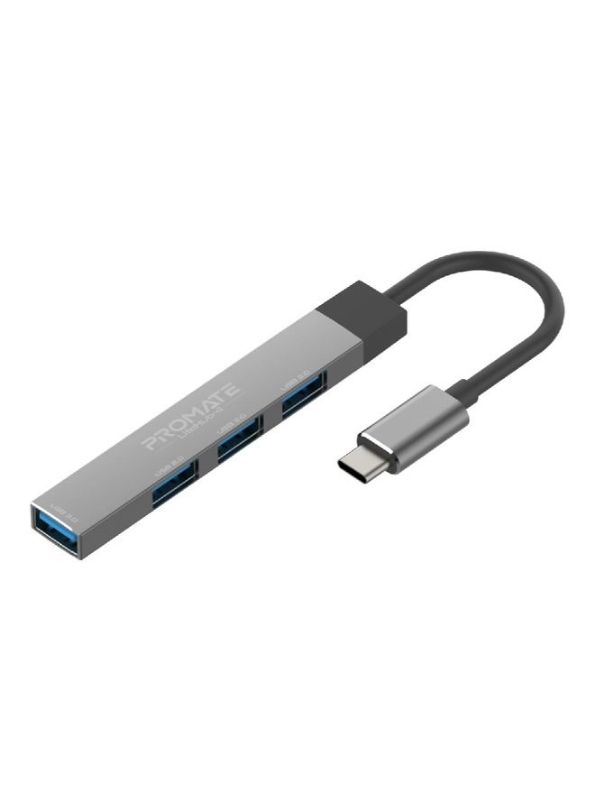 Promate LITEHUB-4 Cable 5Gbps USB-A to USB-C Aluminum
