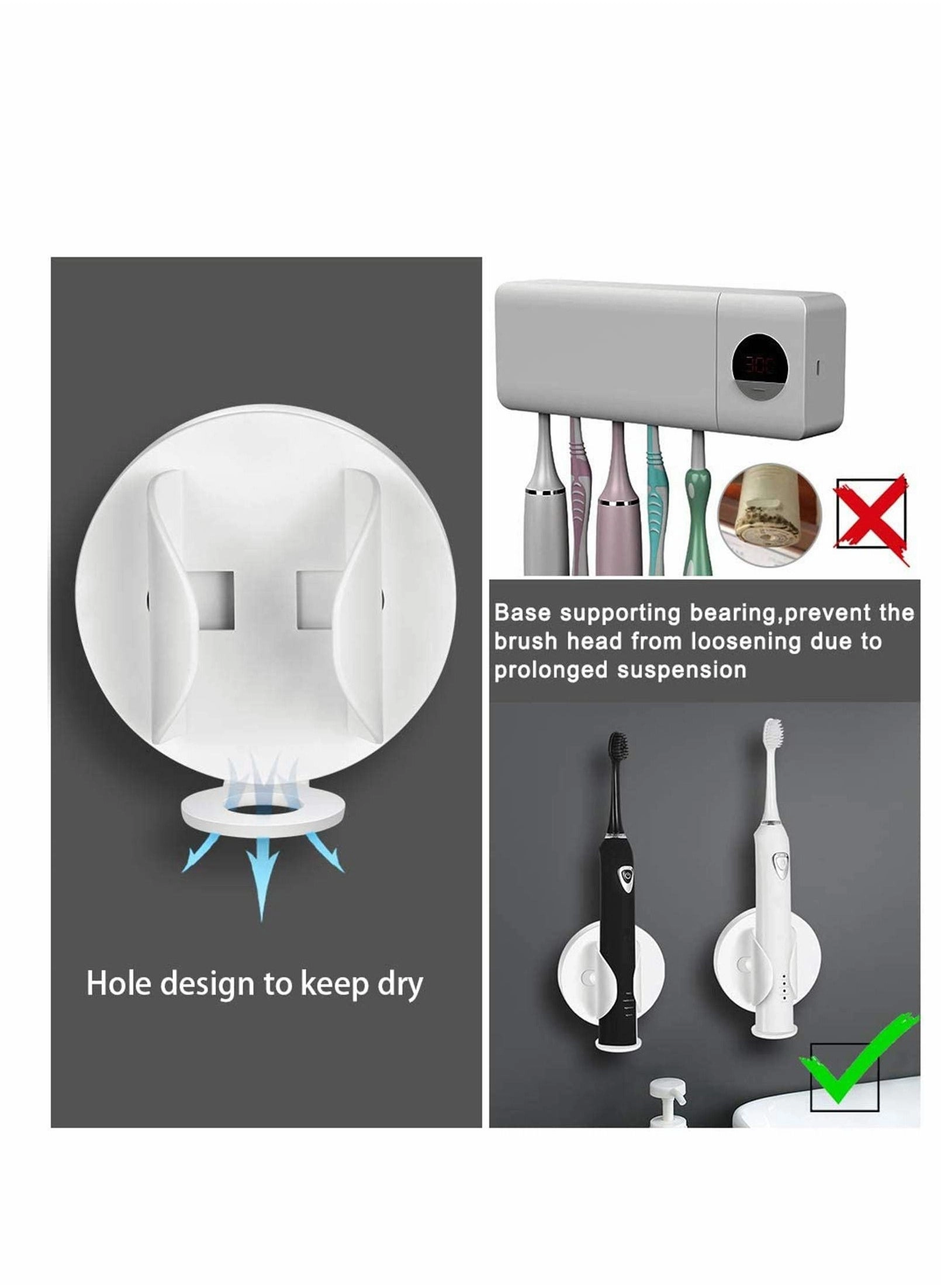 Toothbrush Holders - 2 Wall Mounted