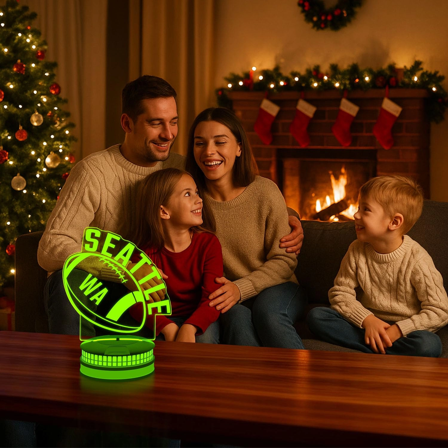 3D Football Seattle Night Light - USB 16 Color