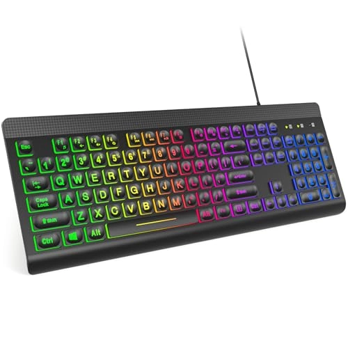 Rainbow LED Backlit Keyboard - Wired