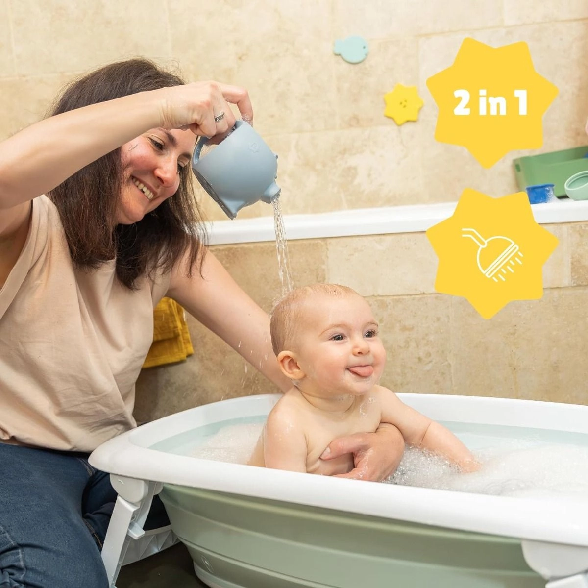 Silicone Watering Can Hippopotamus - Light Blue 0+