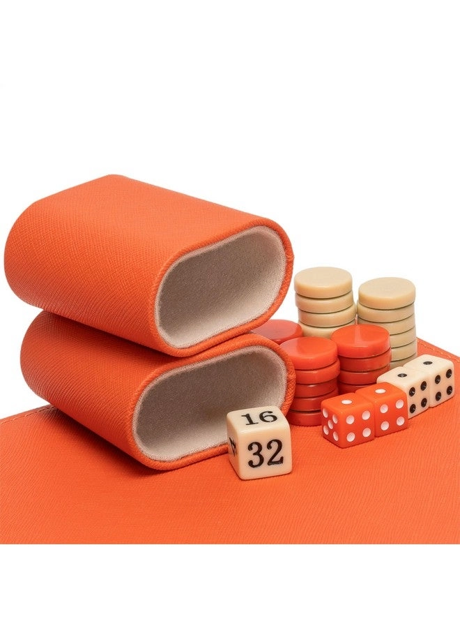 Backgammon Mini Game Set - Magnetic Travel Leatherette