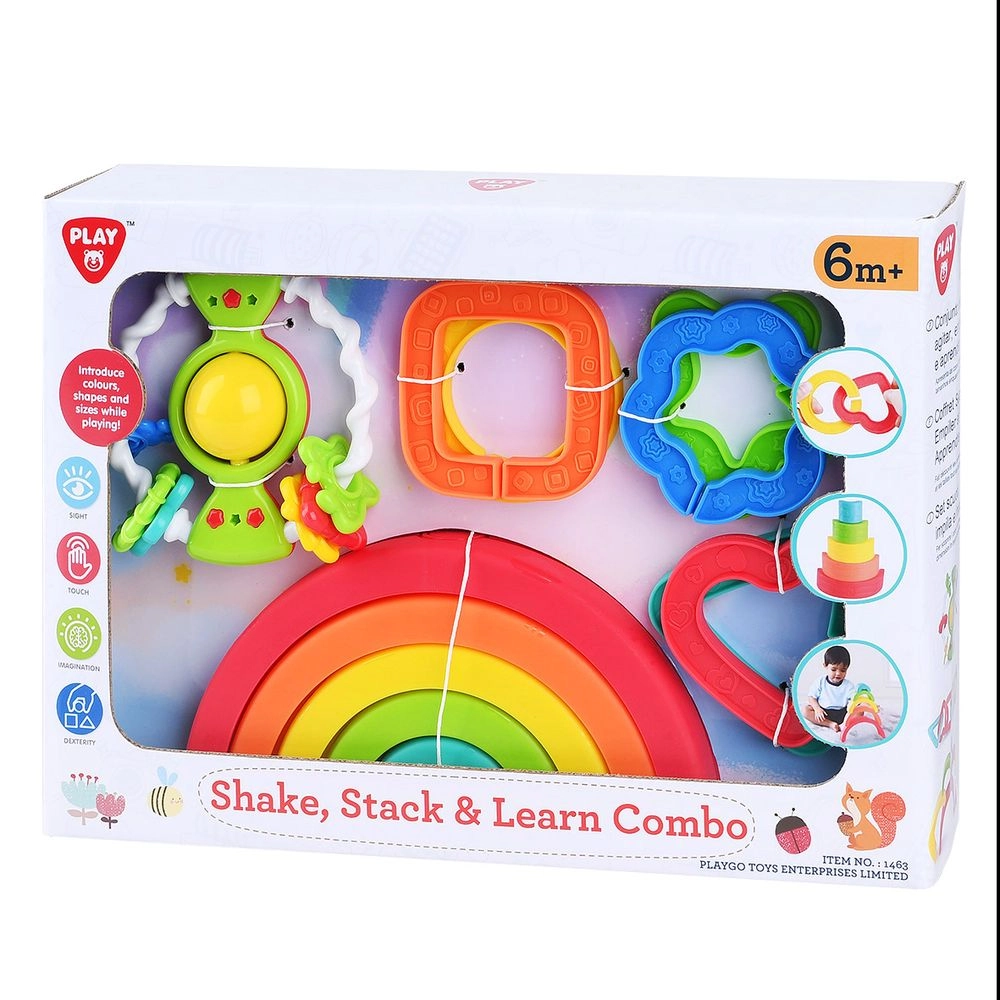 Shake, Stack & Learn Toy Playset - Suitable for 6 months and above 12 Pcs