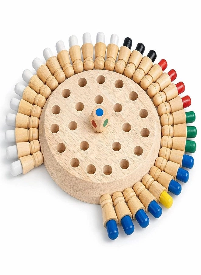 COUNTRYLINK Wooden Memory Chess Game - Color Matching Brain Training
