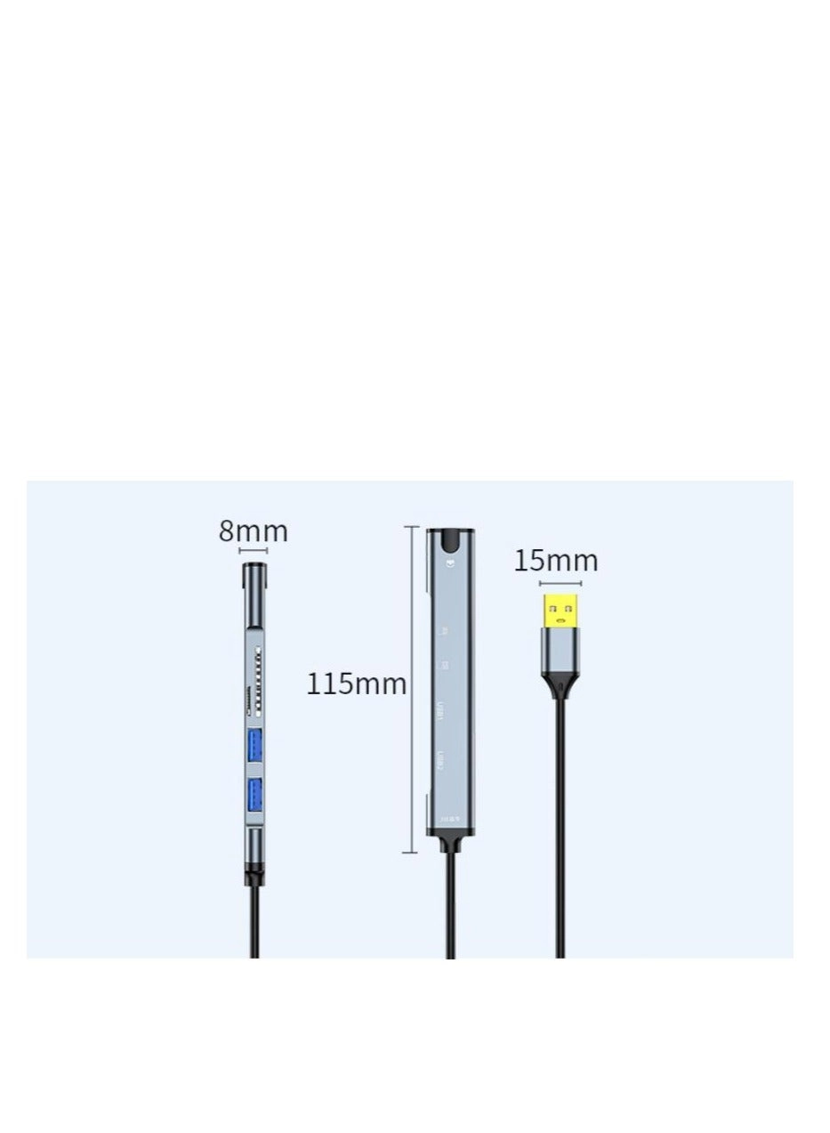 5-in-1 USB Docking Station - USB 2.0 3.5mm TF/SD