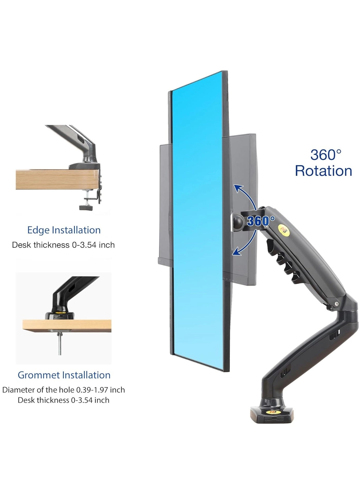 Monitor Desk Mount Stand - 17in-30in