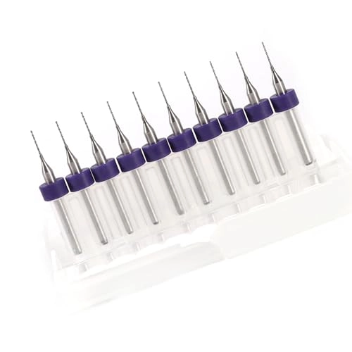 Micro Drill Bits - Tungsten Steel, White Steel 10pcs 0.5mm