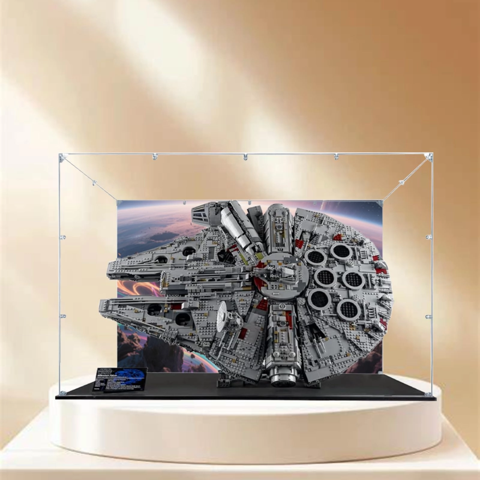 SUNHON Acrylic Figures Display Box - fits 75192 Millenniium Falcon 88x39x58cm