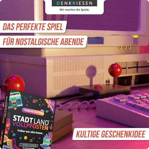 Stadt Land Vollpfosten: 70/80/90 Edition - Card Game (German)