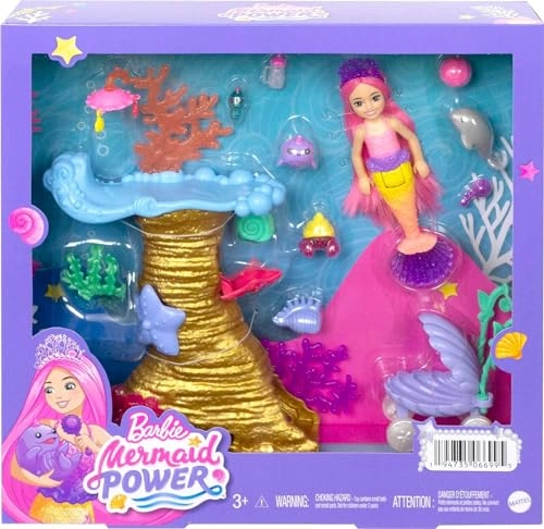 Chelsea Mermaid Doll and Playset - Plastic Pink Hair Ages 3+