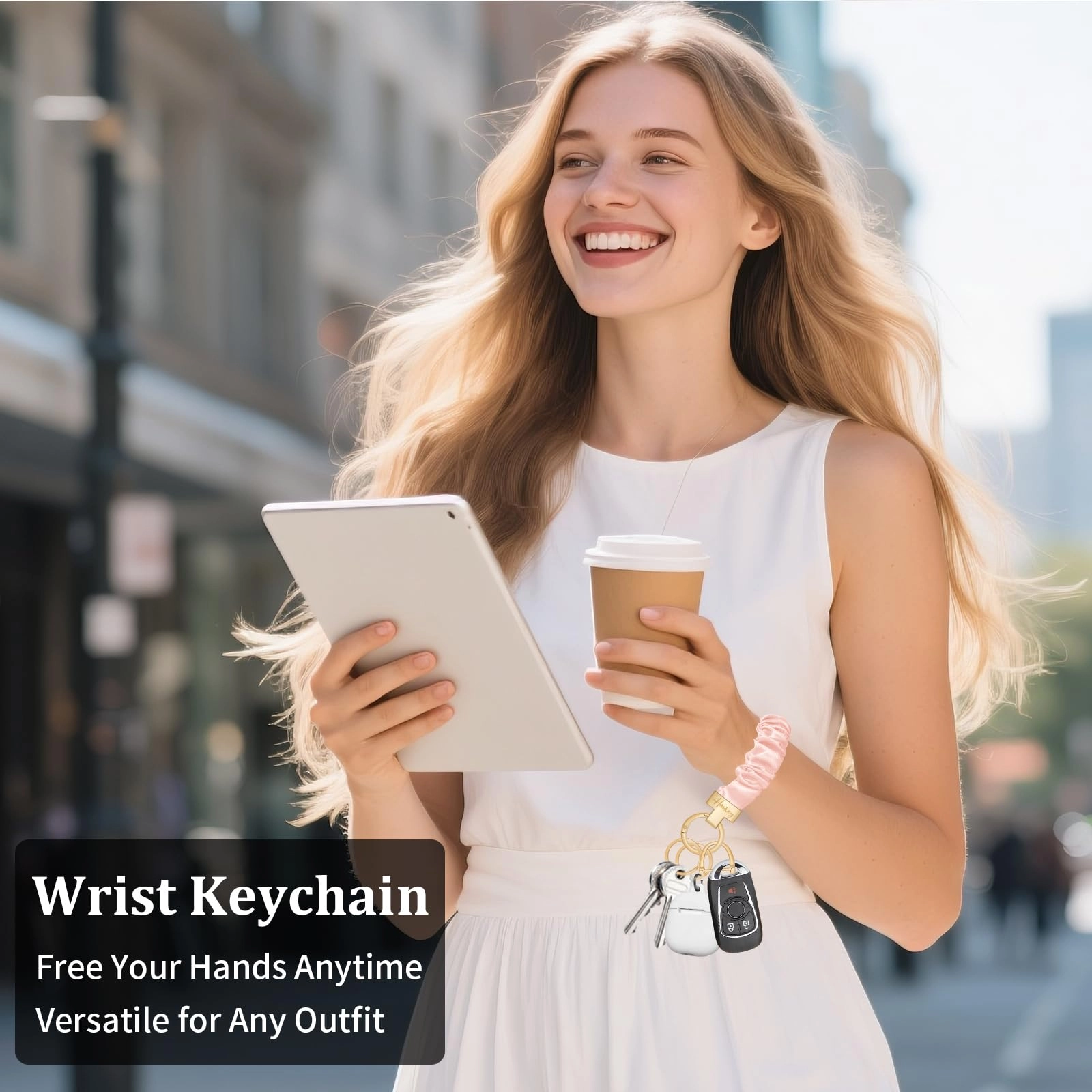 Stretchy Scrunchie Keychain Wristlet - Fun