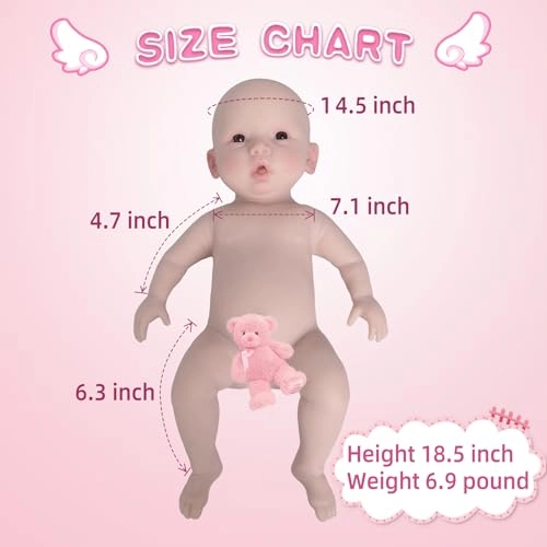 Reborn Baby Doll - 18.5 inches Silicone Tan Ages 20+