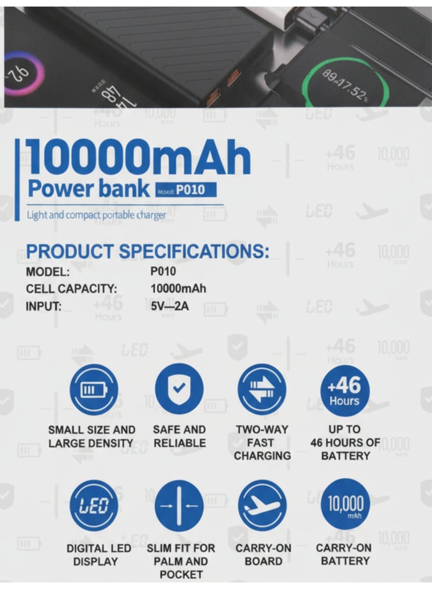 P010 - 10000 mAh 12 W
