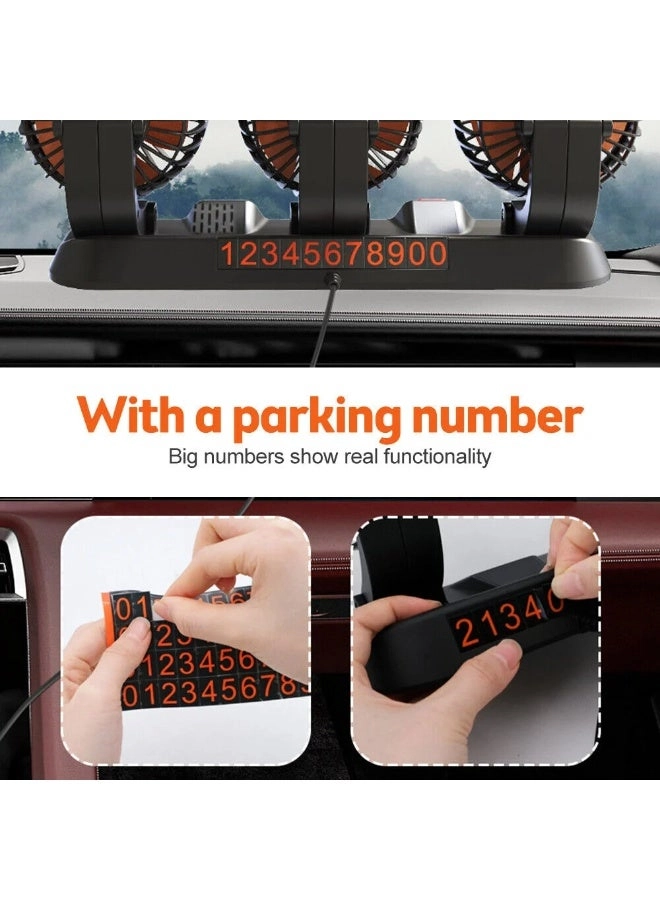 3 Head Car Cooling Fan - 360° Rotatable 24V 2 Speeds