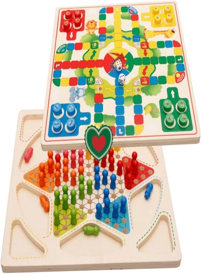 Checkers & Ludo - Wooden 2 in 1