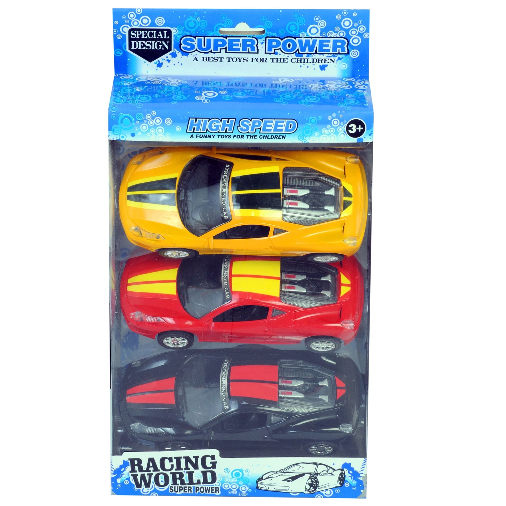 Carrefour Racing World Super Power Friction Car - 3pcs Pack