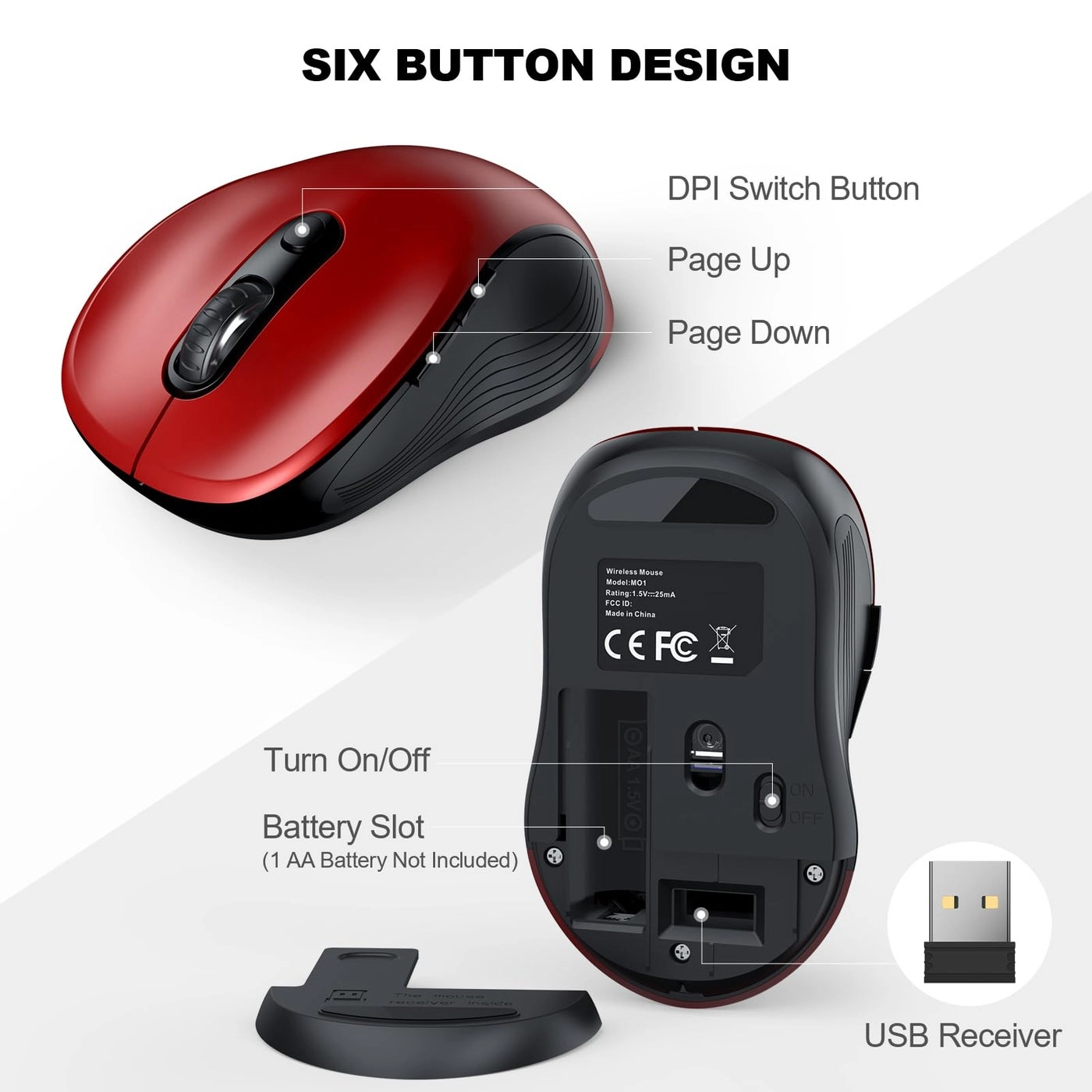 Ergonomic Computer Mouse - Wireless