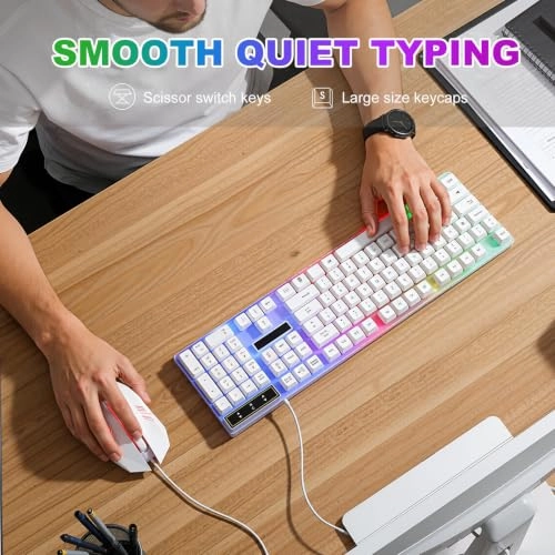 Keyboard - Wired + Gaming Corded Mouse
