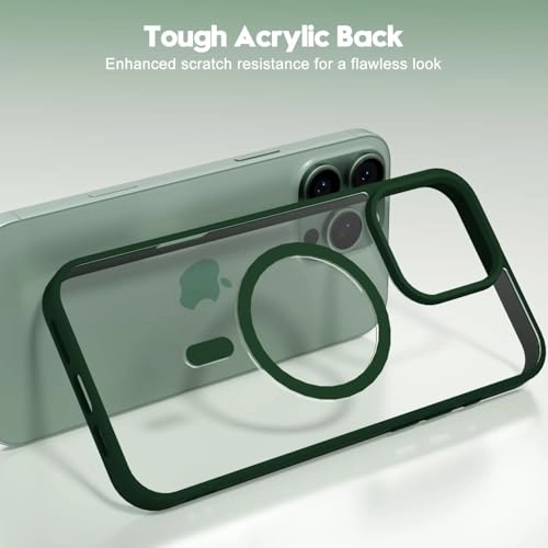 Case for iPhone 16 Pro Max Clear Back Phone Bumper Cover with MagSafe for iPhone 16 Pro Max