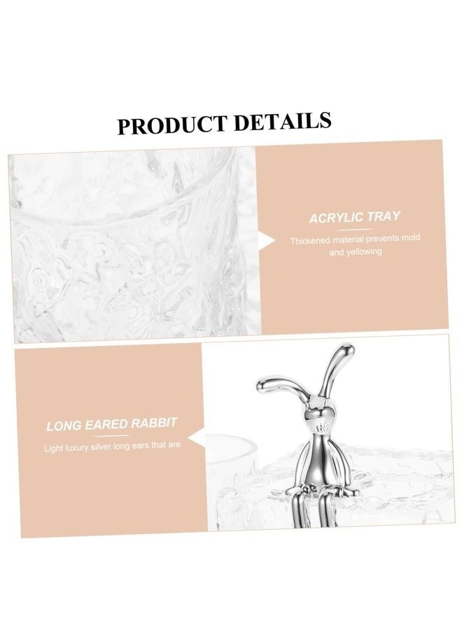 Multifunctional Bathroom Countertop Toothbrush Holder - 2 Rinse Cups clear