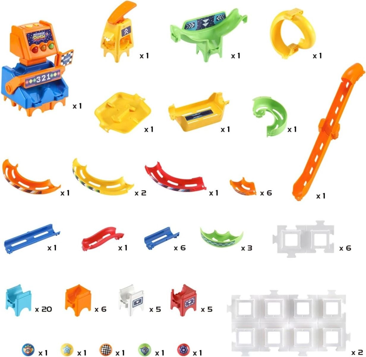 Marble Rush Raceway Set - 73 pieces
