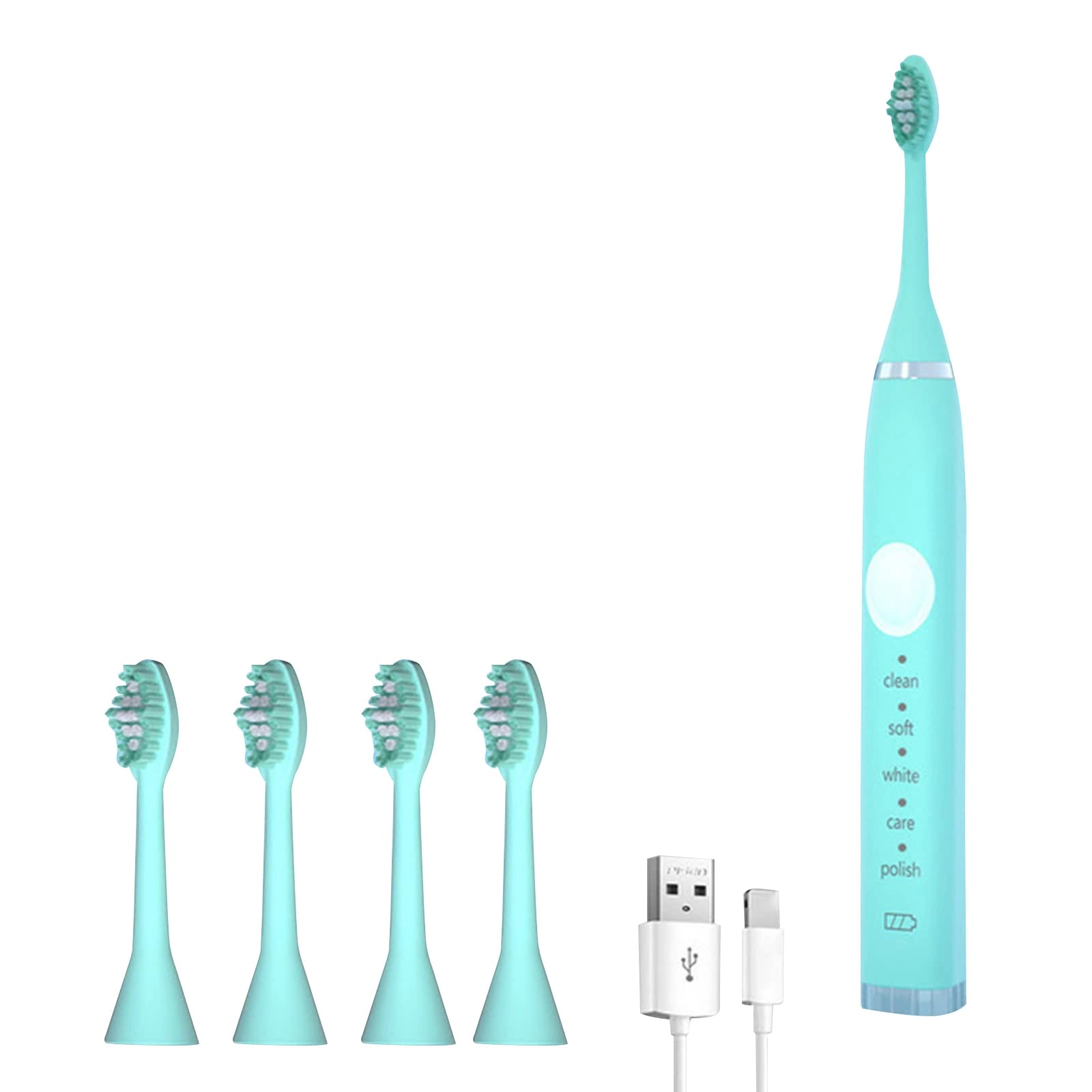 Pepisky12373133031 Electric Toothbrush - 4 Brush Heads USB Charging 5 Modes
