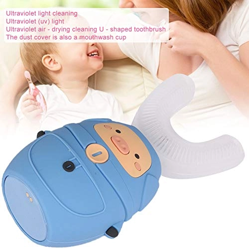 UShaped Head Electric Toothbrush - 360 Degree Pink Pig