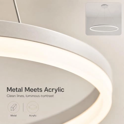 Modern LED Round Chandelier - 3000K–6000K Dimmable