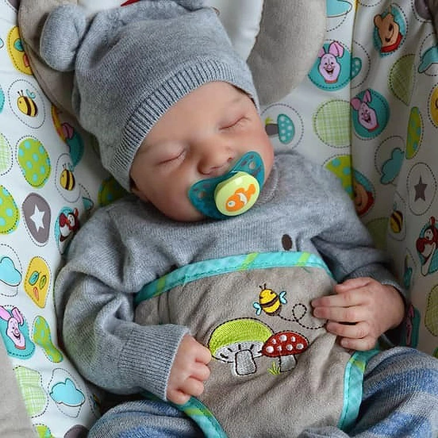 BABESIDE Reborn Baby Doll - 17 Inches Vinyl Boy Closed-Eyes Ages 3+