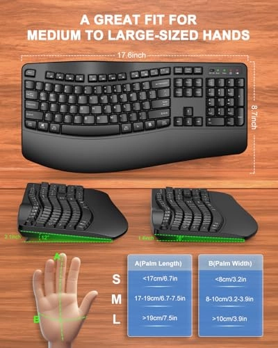 Ergonomic Wireless Keyboard - Wireless