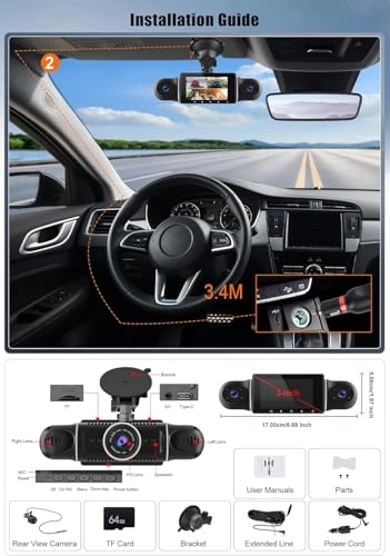 4-Channel Dash Cam - 1080P 30FPS