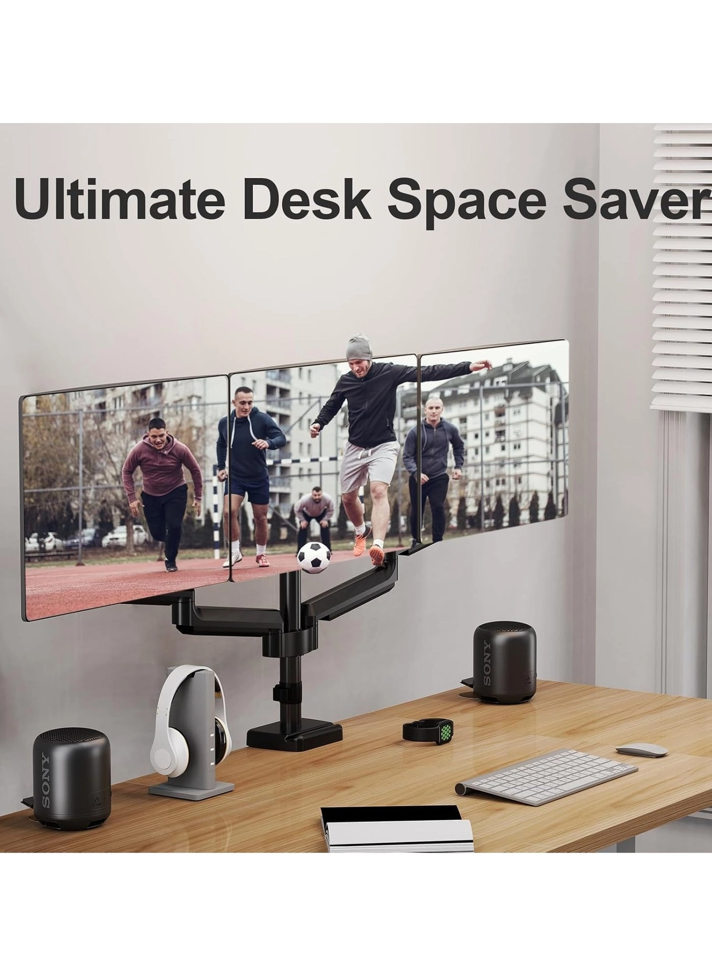 Triple Monitor Desk Mount - 3 32 Inches 75x75mm 100x100mm