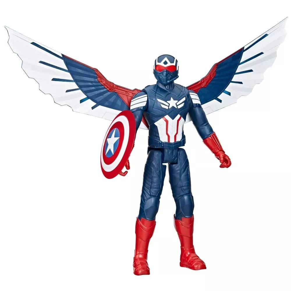 Captain America - Brave New World - Titan Hero Series Deluxe Captain America - Ages 4+ Includes figure and 3 accessories (30.48 cm)