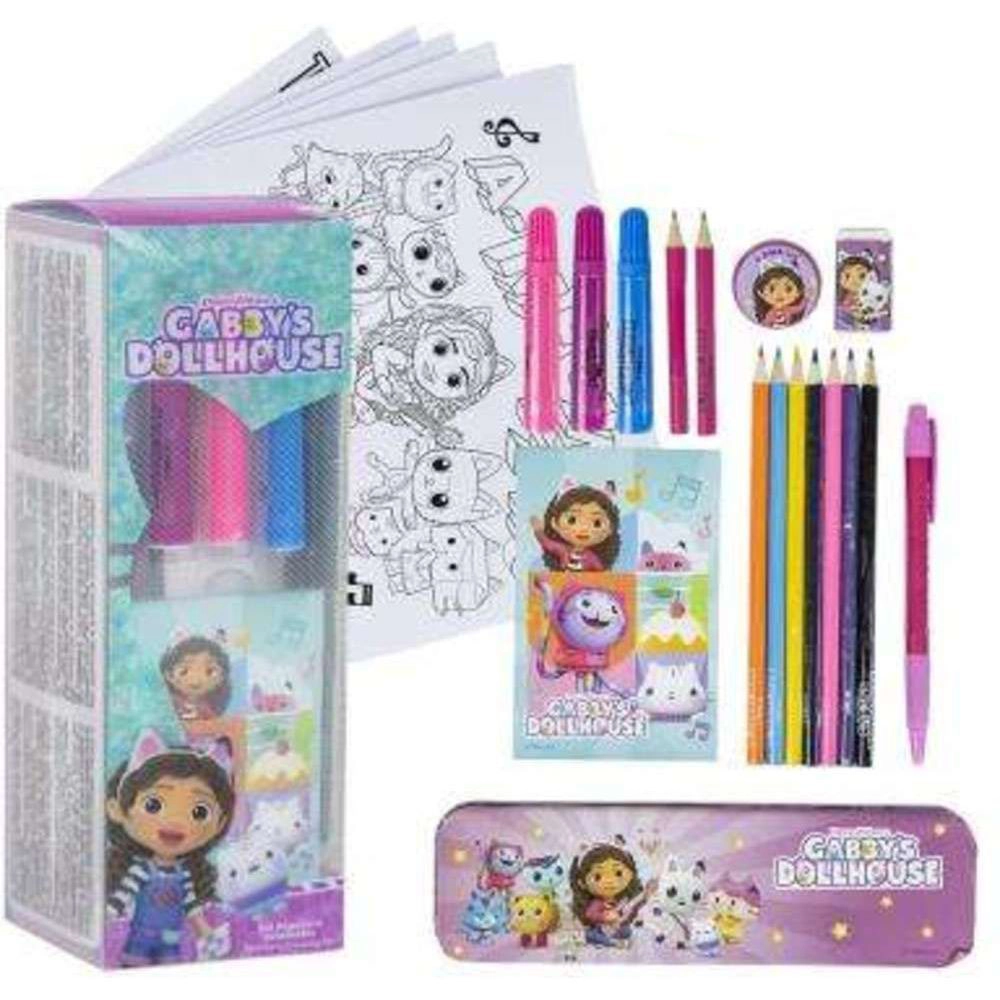 Trolley Colorable Stationery Set - 3 colored markers 3 colored pencils
