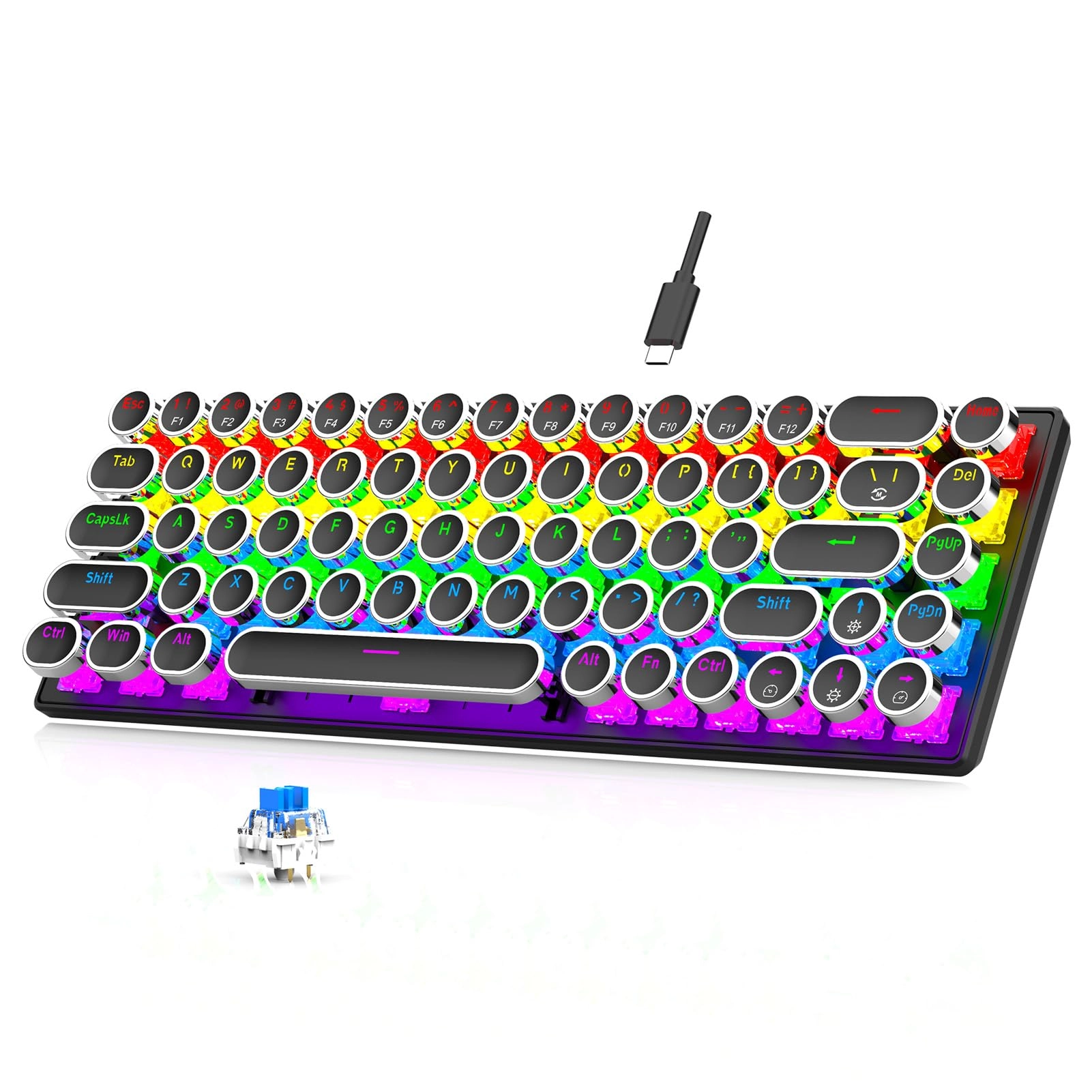 Retro Typewriter Mechanical Gaming Keyboard - Wired/Wireless