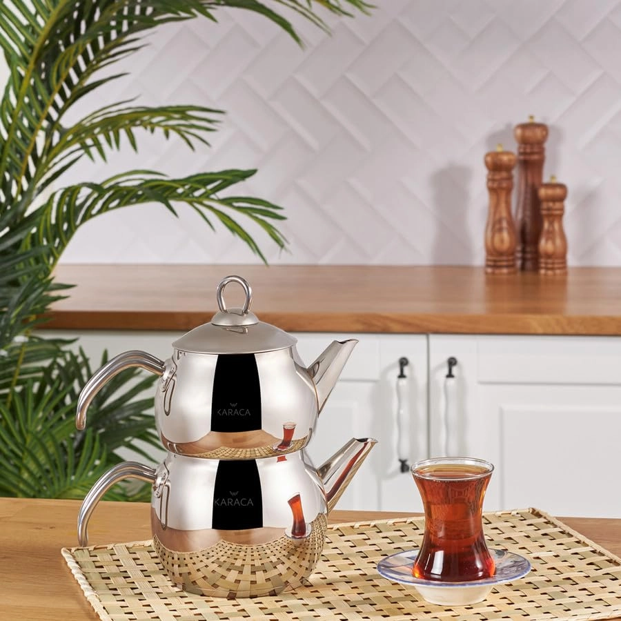 Adelya Teapot Set - Stainless Steel 1.3 lt 1.9 lt