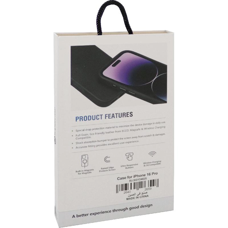 Modern Leather Case Back Cover with MagSafe for iPhone 16 Plus