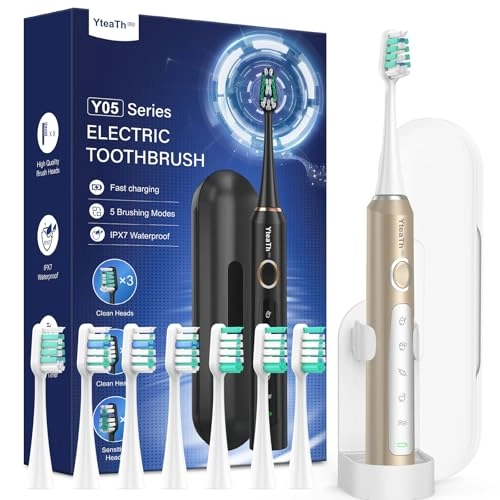 Y05U - 8 Toothbrush Heads 90 Days Battery Life 5 Brushing Modes