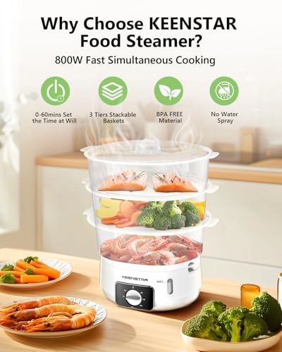 Electric Food Steamer - 13.7 Quarts