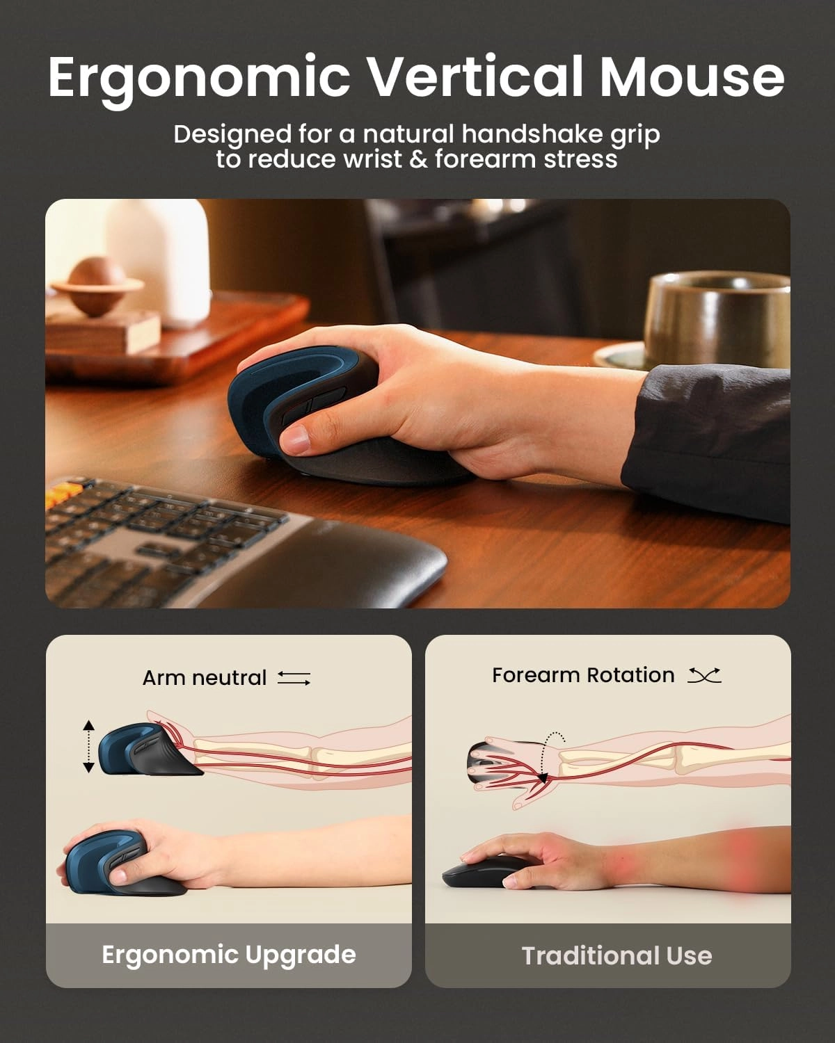 EM11 NL Ergonomic Vertical Mouse - Wireless