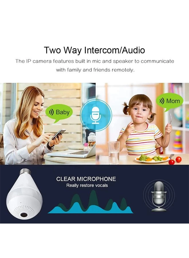 (Renewed) Fisheye 360 Degree Smart WiFi Light Bulb Security Camera