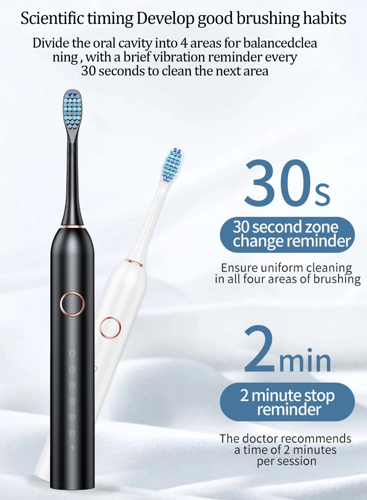 X-3 PLUS - 8 Brush Heads Rechargeable IPX7 Waterproof