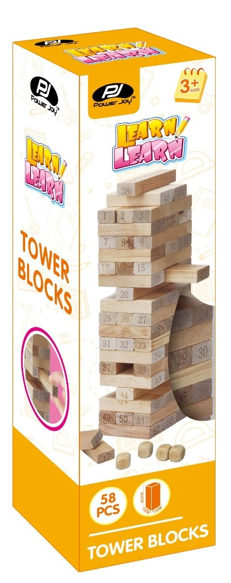 Wooden Tower Blocks - 54 pcs
