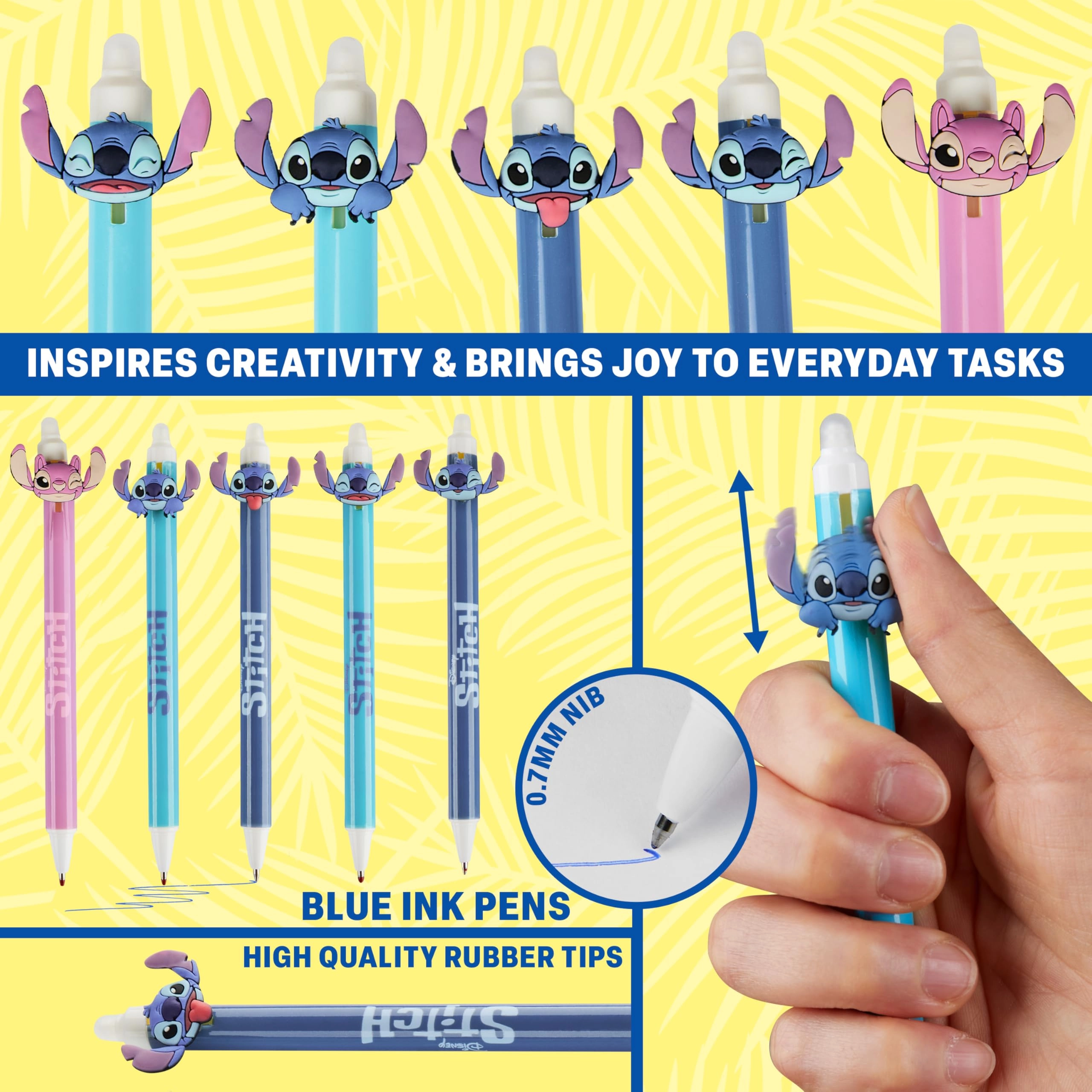 Disney Stitch Erasable Gel Ink Pens - 5.0 Count 0.02in Millimeters