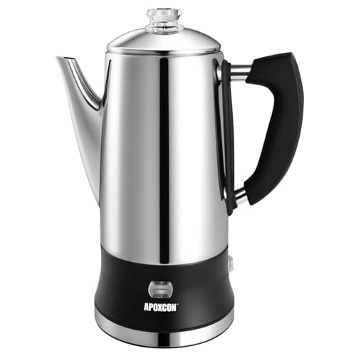 Electric Coffee Percolator - 12 Cups Cordless Serve Keep Warm Function