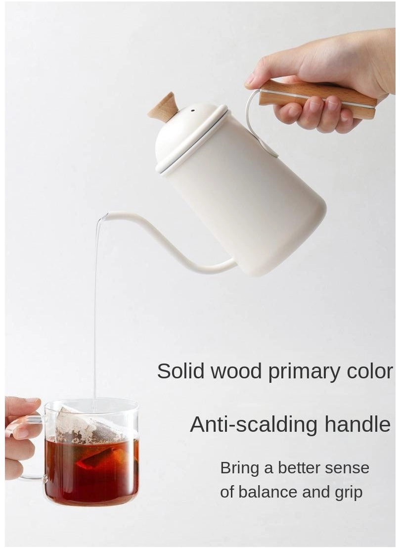 Long Mouth Kettle - 304 Stainless Steel Wooden Handle